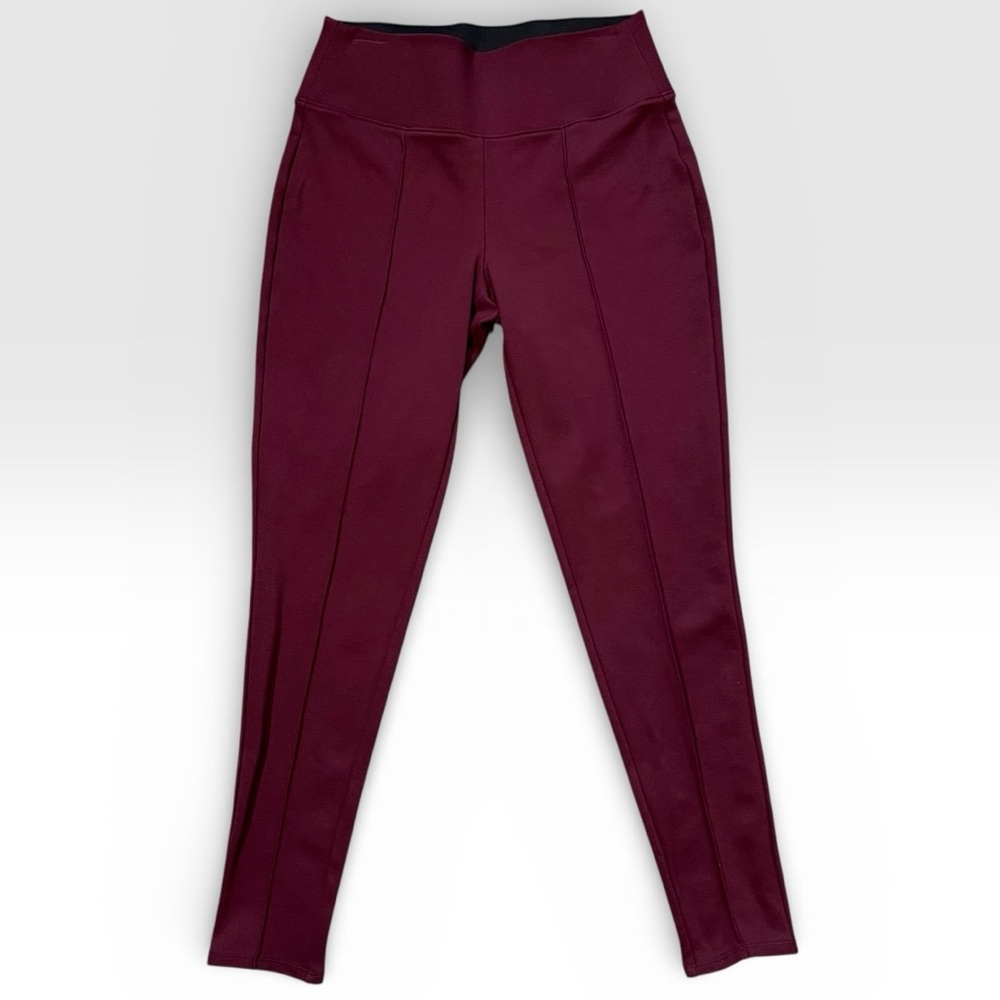 Nine West Seamed Ponte Leggings Sz M‎ Burgundy